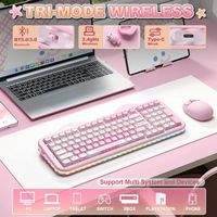 Clavier mécanique sans fil OEM ODM mignon avec pavé numérique, 99 touches, hot-swap, fixation Gasket, rétroéclairage RGB