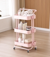 Chariot de rangement multi-niveaux à roulettes pour cuisine, chambre et salle de bain - Design métallique domestique mobile pour le stockage alimentaire