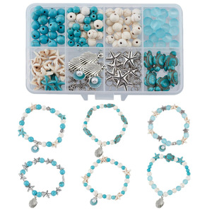Cổ Điển Mùa Hè Giấc Mơ Tự Làm Vòng Đeo Tay Đồ Trang Sức Làm Chất Liệu Túi Cross-Biên Giới Đính Cườm Vỏ Màu Ngọc Lam Đóng Hộp Sao Biển Cho Trẻ Em - Product Image 3