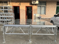 Scène d'assemblage en alliage d'aluminium, scène en acrylique réglable pour mariage, fête, plateforme de scène transparente