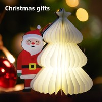 Vente en gros usine : Petit arbre de Noël de chevet créatif et minimaliste en papier origami, sculpture en papier, pour une ambiance festive, cadeau de nuit
