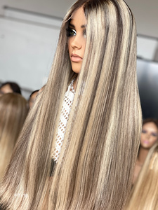 วิกผมดีไซน์ใหม่จาก SHY วิกผมยิวแท้ Remy Brazilian Virgin เกรด 13A+ ผมตรง โคนสีเข้ม ไฮไลท์ ยาว ปมเล็ก โปร่งใส HD Lace น้ำหนัก 50 กรัม - Product Image 3