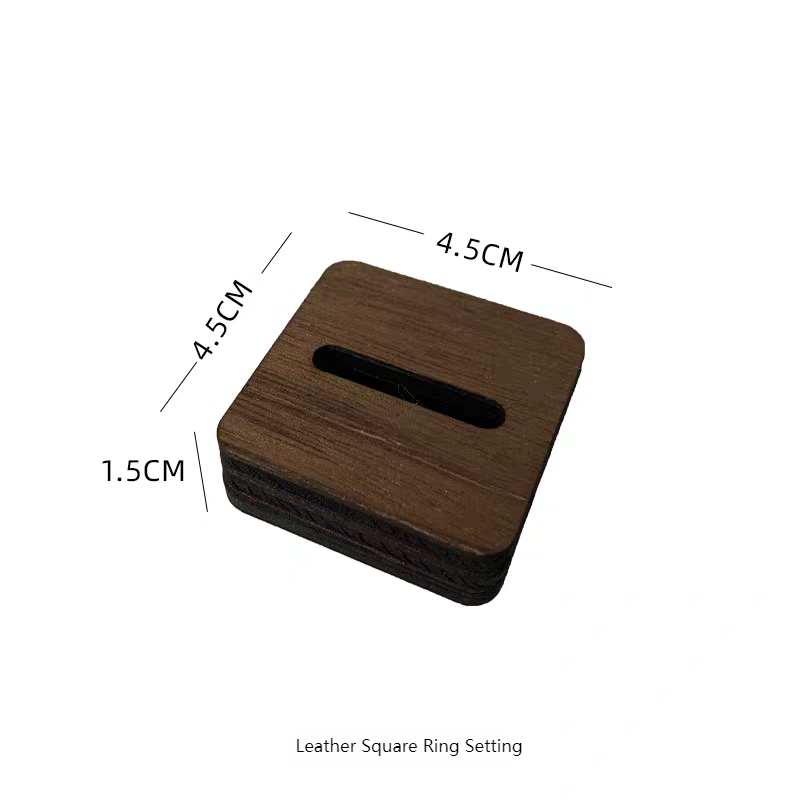 Leather Square Ring Setting