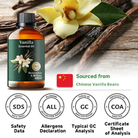 Kustomisasi Grosir 10/30/50/100ml Minyak Esensial Vanili Organik Alami untuk Pembuatan Sabun Aroma Manis 100% Murni Botol Kaca