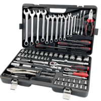 Kit de herramientas de zócalo de trinquete de 100 piezas para motocicletas herramientas de mano personalizables que incluyen cortador de brocas caja de estuche rígido embalaje jardines