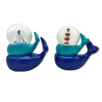 Globe à neige souvenir de plage tropicale des Caraïbes en résine avec logo personnalisé, tortue marine