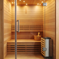 Apartemen Balkon Ruang Sauna 1 Orang Kamar Sauna Mini Kayu Hemlock Ruang Sauna Uap Kering