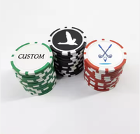 Marqueurs de jetons et de balles de poker en plastique avec pince à chapeau en métal