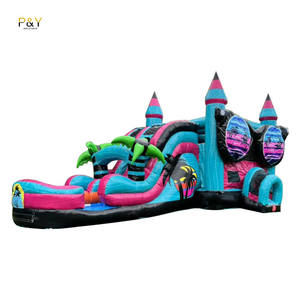 Großhandel Commercial Pvc Bouncy Bounce House Bluey aufblasbare Türsteher Combo White Jumping Castle mit Rutsche für Kinder - Product Image 1