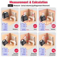 Ananke Tools Télémètre laser 3 en 1, ruban à mesurer de 5 m, écran LCD, mètre de poche, portée de 0,03 à 60 m, garantie de 3 ans, pour la construction et la topographie