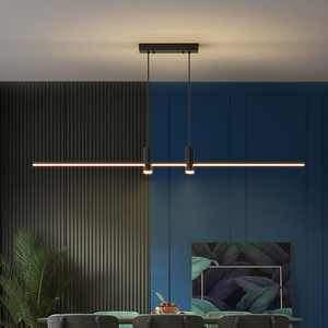 Lámpara Colgante de Acero Inoxidable Dorado, Rectangular Larga, LED 3500K Blanco Cálido, E26, Altura Ajustable, para Techo de Cocina, 5 Años de Garantía - Product Image 5
