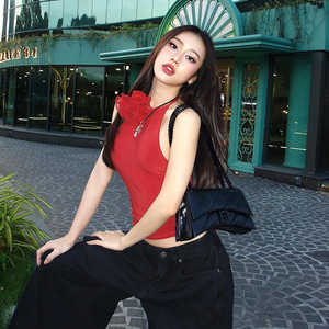 Kaus musim panas wanita motif bunga blus rompi tanpa lengan Atasan wanita baju atasan wanita seksi - Product Image 2