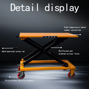 Piattaforma a Vite SG300 da 300 kg 1 m a Singolo Pantografo Piattaforma di Sollevamento Idraulica Manuale Tavolo <span class=keywords><strong>Elevatore</strong></span> Mobile Manuale - Product Image 2