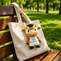 Mascotte de vache en peluche personnalisée, jouet en peluche doux, costume de personnage de dessin animé, OEM ODM pour articles promotionnels d'entreprise
