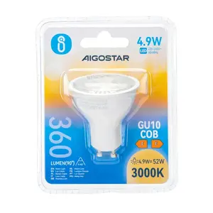 Faretto LED GU10 COB 4.9W, 3000K, 450 Lumen, Alta Efficienza, Ideale per Illuminazione Residenziale e Commerciale, Decorazione e - Product Image 3
