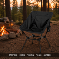 Chaise de camping pliable légère en aluminium Sportneer avec poche latérale - Conception compacte pour le camping, la randonnée, la plage et les voyages (lot de 2, noir)