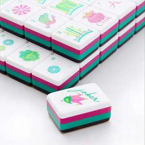 Ensemble de Mahjong américain en acrylique à motif léopard sophistiqué, artisanat en cristal de qualité supérieure, élégance intemporelle pour les rassemblements sociaux d'élite - Product Image 5