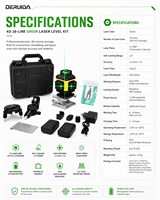 DERUIDA – Niveau laser vert mini 16 lignes 4D 360° – Fournisseur d'usine °   Outil de mesure laser auto-nivelant rechargeable