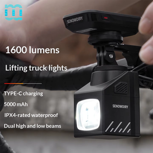 Luces para Bicicleta SeeMore, Luz Alta y Baja de 1600 Lúmenes, Faro Recargable para Bicicleta, Luces para Ciclismo Nocturno, Accesorios para MTB - Product Image 1