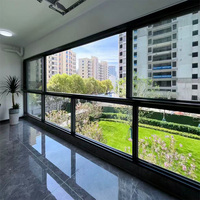 Ventana Corredera de Seis Vías de Aleación de Aluminio Moderna Yuantai con Vidrio Templado Hueco Insonorizado para Uso Interior y Exterior en Villas