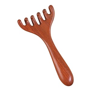 Golden Sandalwood Scalp Massage Comb 8-17cm Five Claw Design For Head Neck Facial Massage - Product Image 2
