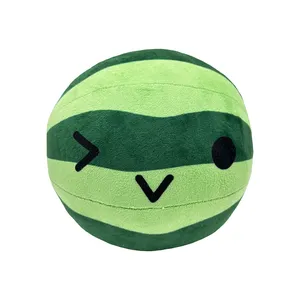 Custom Suika Game Plush Toy Green Watermelon Stuffed Fruit Toys peluche