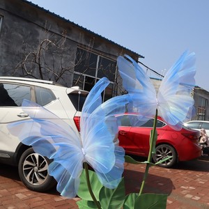 Gradient màu bướm nhân tạo Organza bướm trang trí nhà đám cưới - Product Image 3