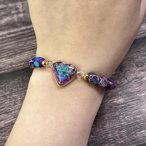 Natural Stone <b>Bracelet</b> Colorful Glass <b>Beaded</b> Creative Flow Exclusive Influencer Choice Item Handmade Customization - Product Image 1