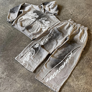 Faded 400 Gsm Streetwear Graphic Heavyweight Acid Wash Zip Hoodie 100% Cotton Unisex Boxy Custom Zip Up Rhinestone Hoodie - Product Image 3