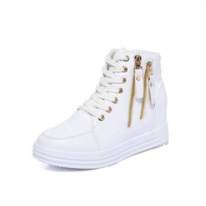 New Inner Height Increase Women's <strong>Round</strong> <strong>Toe</strong> Thick Bottom High-top Lace up Casual Sports <strong>Shoes</strong> Factory Wholesale - Product Image 6