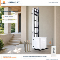 Ascenseur domestique pour passagers, intérieur/extérieur, capacité de charge 250 kg, 1 à 12 m, avec certification CE