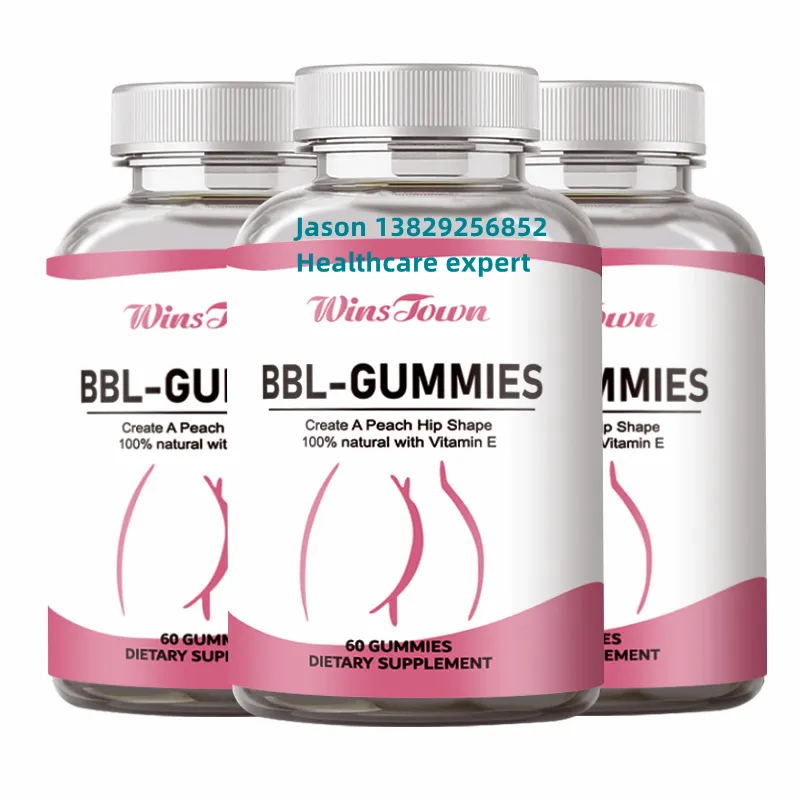 BBL Gummies creat uma forma de quadril pêssego 100% natural com Vitamina E Private label quadril bunda grande suplementos dietéticos 60 Gummies