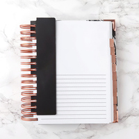 Agenda A5 à couverture en tissu métallisé givré, reliure Wire-O, couverture rigide avec fermeture magnétique, organiseur annuel à 6 compartiments, cadeau