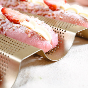 Rectangular Baguette Baking Tray Carbon Steel Non-Stick Three Compartment Oven Safe Baking Mold For Bread Cake - Product Image 2