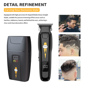 Kit Professionnel de Tondeuse à Cheveux Rechargeable, Tondeuse de Barbier Précision Zéro Écartement, Lame en T, Rasoir à Grille pour Hommes - Product Image 4