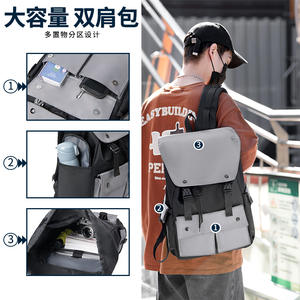 High-End Stylish Casual Men's <b>Backpack</b> Vintage PU Lightweight Commuter and Travel <b>Backpack</b> Reduces Burden on <b>Laptops</b> - Product Image 3