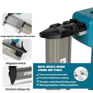 Pistola de clavos inalámbrica con batería de litio recargable de 21V, pistola grapadora industrial F30 a granel <span class=keywords><strong>para</strong></span> carpintería con 2 baterías, 1 cargador - Product Image 5