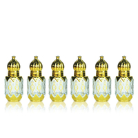 Flacons de parfum en verre pour huile essentielle d'oud, 6 ml, avec bille roll-on, personnalisables avec logo, style or arabe