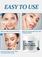 Crème pour le visage à base de graines noires biologiques, crème hydratante et nourrissante en profondeur pour les peaux sèches et sensibles, avec des extraits de plantes naturelles, OEM ODM