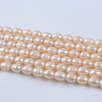Perles d'eau douce en forme de riz naturel rose de qualité AA de 9 à 10mm pour la fabrication de bijoux