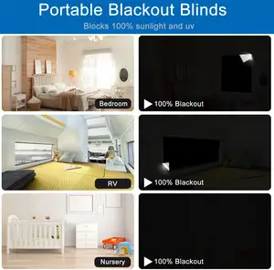 Magnetic Blackout Blind 100% Portable Blackout Curtains Window Shades Black Out Window Cover For Kids And Baby Nursery