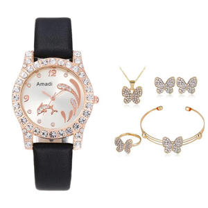 Amadi Montre haut de gamme pour femme Papillon Ensemble cinq pièces Automne Nouveau Décontracté Simple Mode Étudiant Style Exquis Dauphin Quartz - Product Image 2