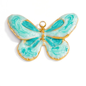 Breloques tendance en acier inoxydable plaqué or, étoiles de mer, papillons, fleurs, pour bijoux de plage DIY pour femmes - Product Image 4