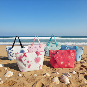 Sac de plage imprimé numérique étoiles et lune 56x36x17cm, petit sac fourre-tout à bandoulière pour femme, idéal pour l'été - Product Image 2