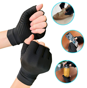 Half Finger Copper Fiber <strong>Gloves</strong> Ion Protection Anti Slip <strong>Grip</strong> <strong>Gloves</strong> High Density Elasticity - Product Image 2