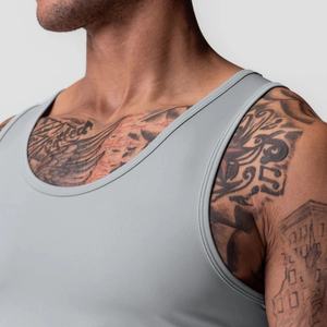 OEM Supplier Casual Knitted Breathable <b>Singlet</b> Fitness Polyester Workout Slim Fit Tank Top <b>for</b> <b>Men</b> - Product Image 5