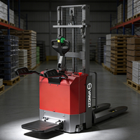 Chariot élévateur électrique Yangzi pour entrepôt frigorifique 1,5t, transpalette surélevé 2900mm de hauteur de levage, transpalette marcheur avec chargeur intégré