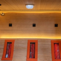 Sauna Inframerah Jauh Modern Kelas Komersial untuk 3-4 Orang, Terbuat dari Kayu Hemlock Kanada untuk Instalasi Spa Dalam Ruangan