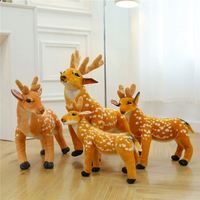 Peluches Réalistes Animaux du Zoo Jouets Doux Décorations Maison Fausses Fausses Représentations de Cerfs en Peluche Vente en Gros