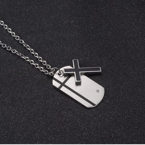 Colgante de Cruz Militar de Acero Inoxidable con Diseño de Cruz Negra, Amuleto de Placa de Identificación, Accesorio de Joyería de Moda - Product Image 4